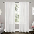 thumbnail image 1 of Exclusive Home Curtains 2 Pack Pom Pom Applique Bordered Textured Sheer Rod Pocket Curtain Panels, 1 of 9