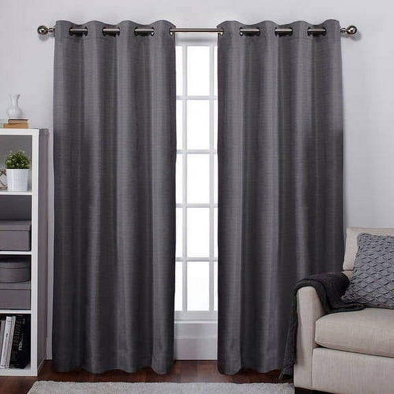 Exclusive Home Curtains 2 Pack Raw Silk Thermal Grommet Top Curtain Panels
