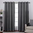 thumbnail image 1 of Exclusive Home Curtains 2 Pack Raw Silk Thermal Grommet Top Curtain Panels, 1 of 4