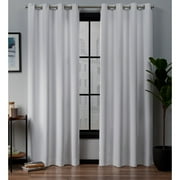Exclusive Home Curtains Academy Total Blackout Grommet Top Curtain Panel Pair, 52 x 84, White