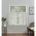 thumbnail image 1 of Exclusive Home Curtains Belgian Sheer Rod Pocket Tier Curtain Panel Pair, 26x36, Silver, Set of 2, 1 of 7