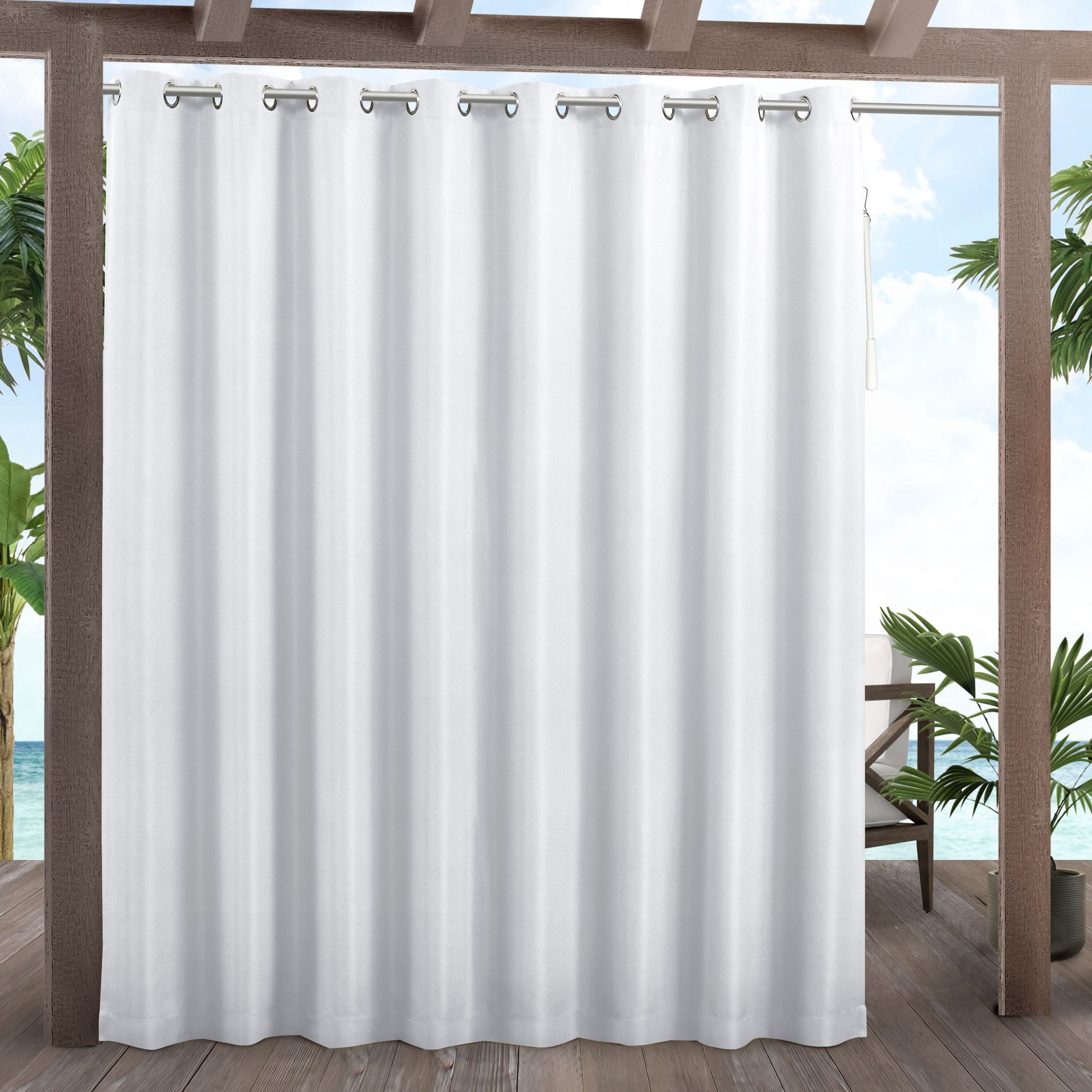 Exclusive Home Curtains Cabana Patio Indoor/Outdoor Light Filtering Grommet Top Curtain Panel Pair