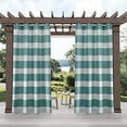 thumbnail image 1 of Exclusive Home Curtains Cabana Stripe Indoor/Outdoor Light Filtering Grommet Top Curtain Panels, 54"x108", Teal, Set of 2, 1 of 7