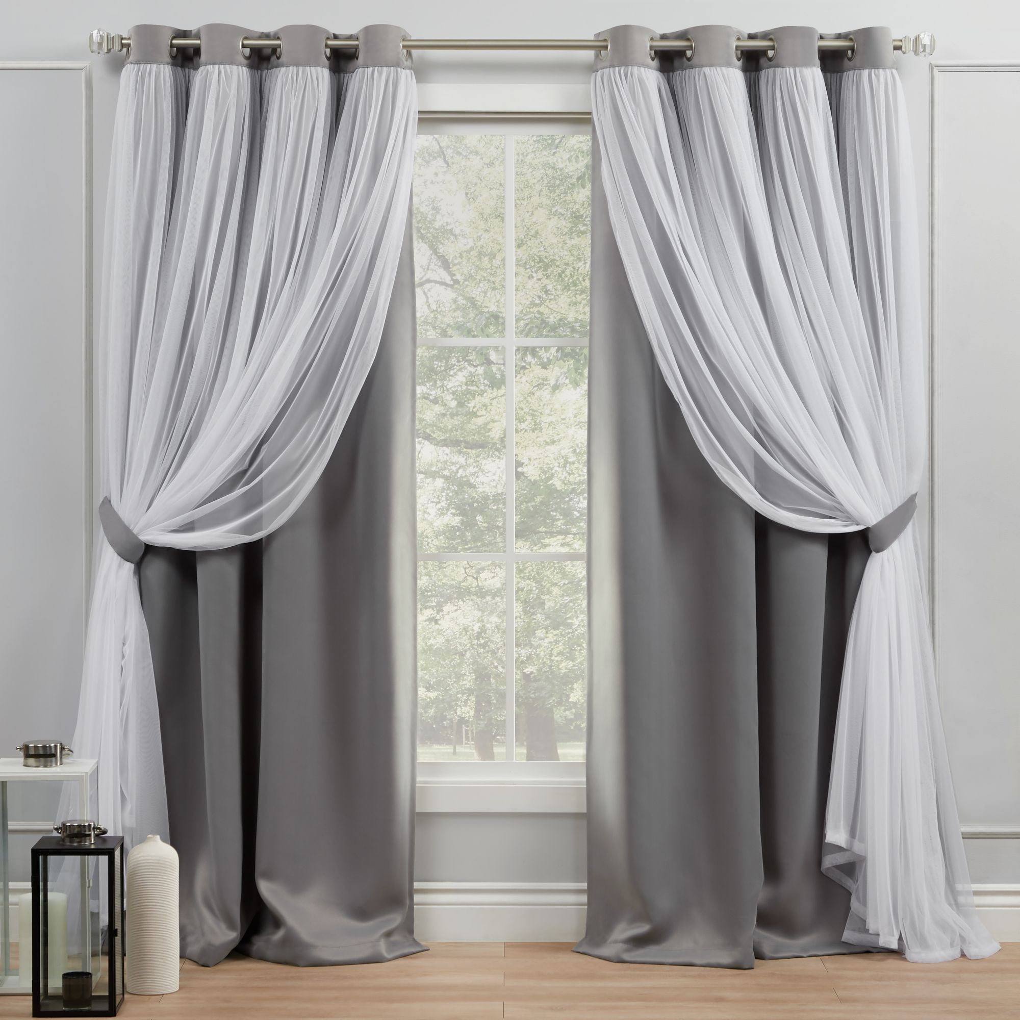 Exclusive　Room　and　Darkening　Catarina　Home　Gro-　Layered　Solid　Blackout　Sheer