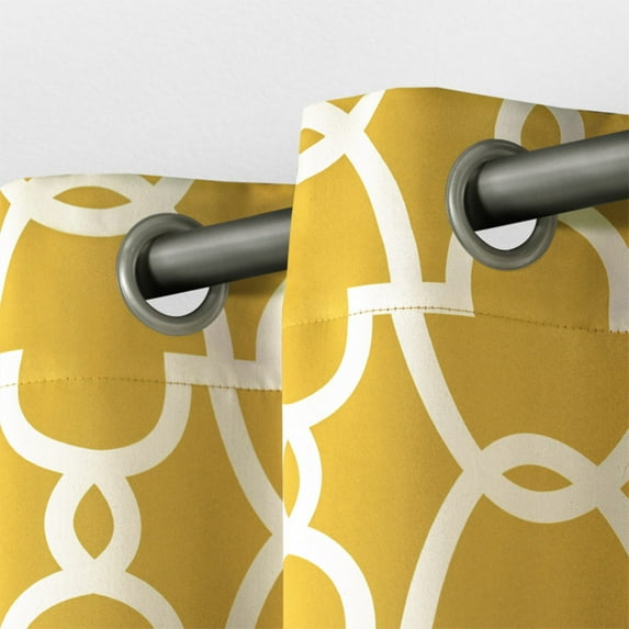 Exclusive Home Curtains Gates Sateen Room Darkening Blackout Thermal Grommet Top Curtain Panel Pair, 52x108, Sundress Yellow