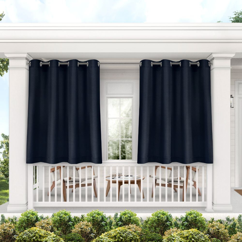 Exclusive Home Curtains Indoor/Outdoor Solid Cabana Grommet Top Curtain