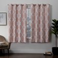 thumbnail image 1 of Exclusive Home Curtains Ironwork Sateen Woven Room Darkening Blackout Grommet Top Curtain Panel Pair, 52x63, Blush, 1 of 8