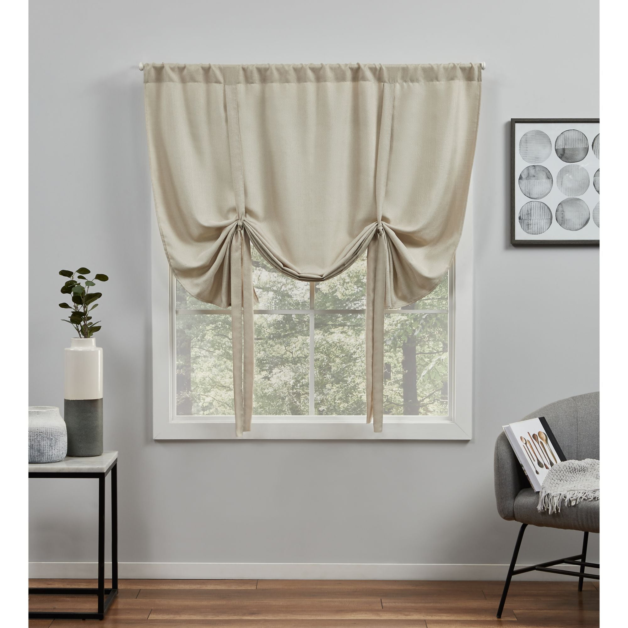 Exclusive Home Curtains Loha Light Filtering Rod Pocket Tie Up Shade,  54X63, Winter - Walmart.Com