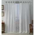 thumbnail image 1 of Exclusive Home Curtains Loha Linen Braided Tab Top Curtain Panel Pair, 54x96, Winter White, 1 of 6