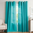 thumbnail image 1 of Exclusive Home Curtains Loha Linen Grommet Top Curtain Panel Pair, 54x108, Blue Teal, 1 of 7