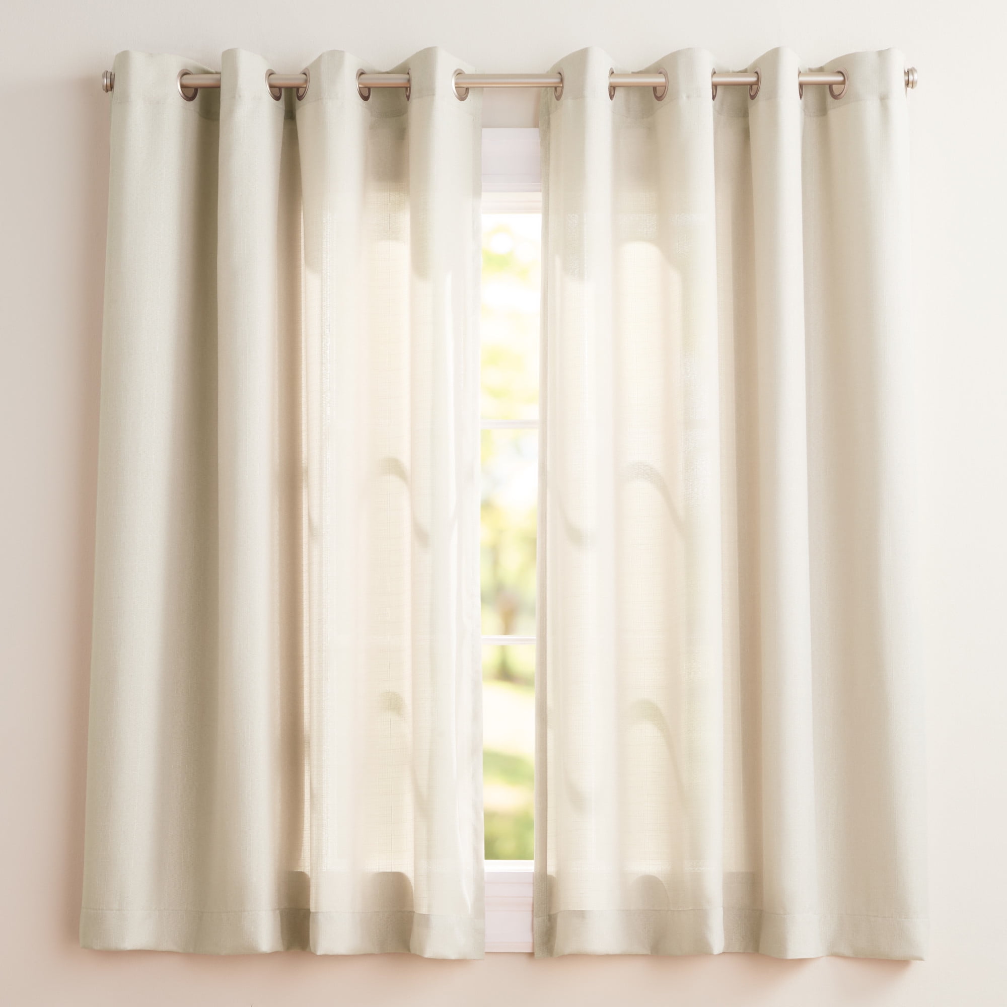 Exclusive Home Curtains Loha Linen Grommet Top Curtain Panel Pair, 54x63, Ivory