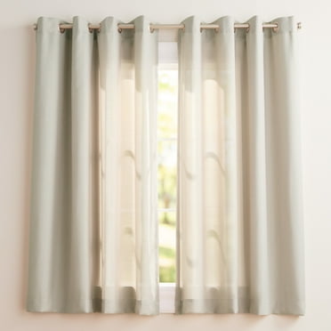 Exclusive Home Curtains Loha Linen Grommet Top Curtain Panel Pair, 54x63, Natural