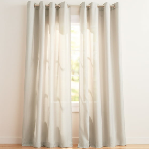 Exclusive Home Curtains Loha Linen Grommet Top Curtain Panel Pair, 54x84, Natural