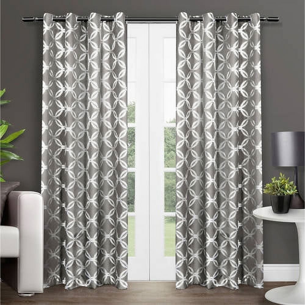 Black Pearl Light-Filtering Polyester Grommet Window Panels