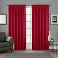 thumbnail image 1 of Exclusive Home Curtains Sateen Twill Woven Room Darkening Blackout Pinch Pleat Curtain Panel Pair, 96" Length, Chili, 1 of 6