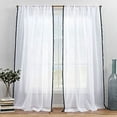 thumbnail image 1 of Exclusive Home Curtains Tassels Embellished Sheer Rod Pocket Curtain Panel Pair, 54x84, Indigo, 1 of 7