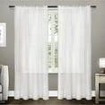 thumbnail image 1 of Exclusive Home Curtains Tassels Embellished Sheer Rod Pocket Curtain Panel Pair, 54x84, Winter White, 1 of 11