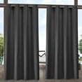 thumbnail image 1 of Exclusive Home Delano Heavyweight Textured Indoor/Outdoor Grommet Top Curtain Panel Pair, 54"x108", Charcoal, 1 of 9