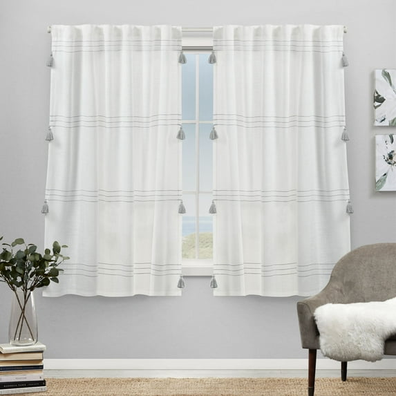 Exclusive Home Demi Light Filtering Hidden Tab Top Curtain Panel Pair, 54"x63", Grey, Set of 2