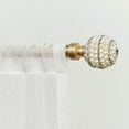 thumbnail image 1 of Exclusive Home Diana 1" Curtain Rod and Finial Set, Gold, Adjustable 66"-120", 1 of 7