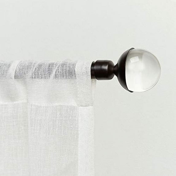 Exclusive Home Eleanor Curtain Rod and Finial Set, Matte Bronze, Adjustable 66"-120"