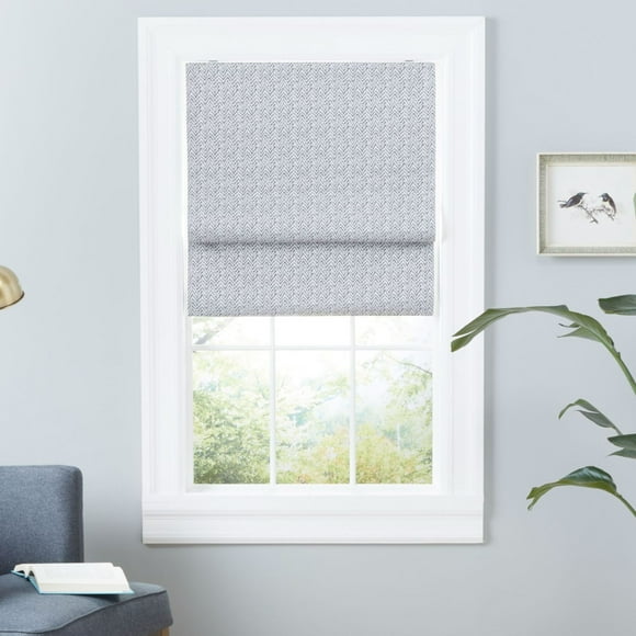 Exclusive Home Esme Total Blackout Roman Shade, 31"x64", Dark Grey