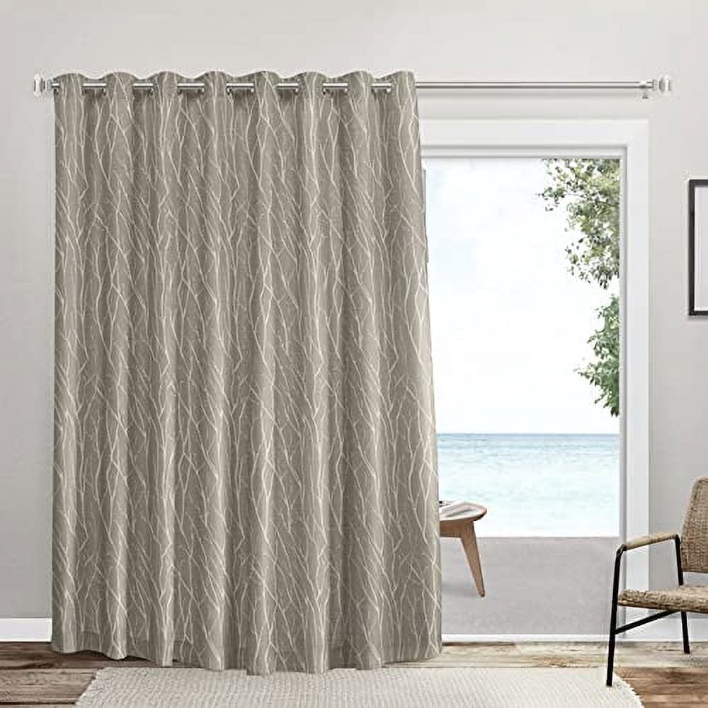 Exclusive Home Forest Hill Patio Room Darkening Blackout Grommet Top Patio Curtain Panel, 108"x96", Natural
