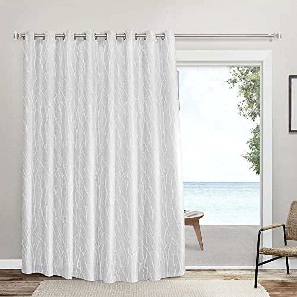 Exclusive Home Forest Hill Patio Room Darkening Blackout Grommet Top Patio Curtain Panel, 108"x96", White