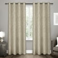 thumbnail image 1 of Exclusive Home Forest Hill Woven Room Darkening Blackout Grommet Top Curtain Panel Pair, 52"x108", Natural, 1 of 8