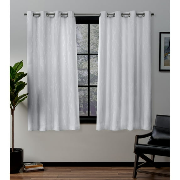 Exclusive Home Forest Hill Woven Room Darkening Blackout Grommet Top Curtain Panel Pair, 52"x63", Winter