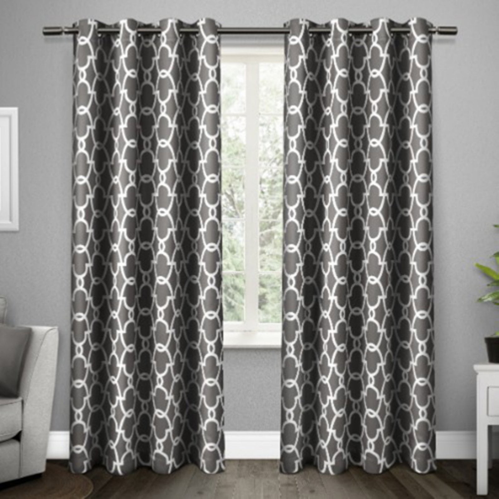Taupe Polyester Blackout Grommet Window Curtain Panels
