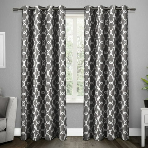 Exclusive Home Gates Sateen Room Darkening Blackout Thermal Grommet Top Curtain Panel Pair, 52"x108", Taupe