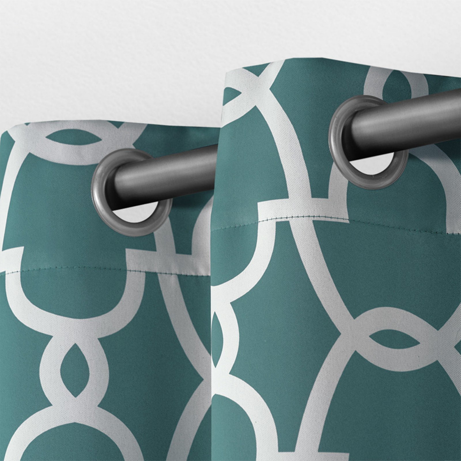 Exclusive Home Gates Sateen Room Darkening Blackout Thermal Grommet Top Curtain Panel Pair, 52"x108", Teal
