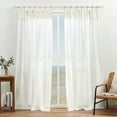 thumbnail image 1 of Exclusive Home Hawkins Sheer Bronze Ring Top Curtain Panels, 54"x96", Natural, Set of 2, 1 of 7