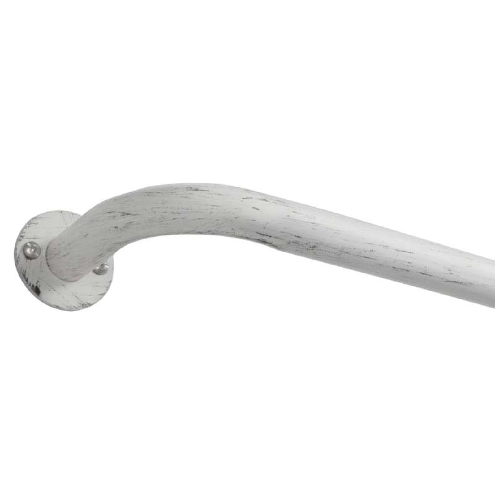 Distressed White Adjustable Wrap Around Curtain Rod 52"-72"