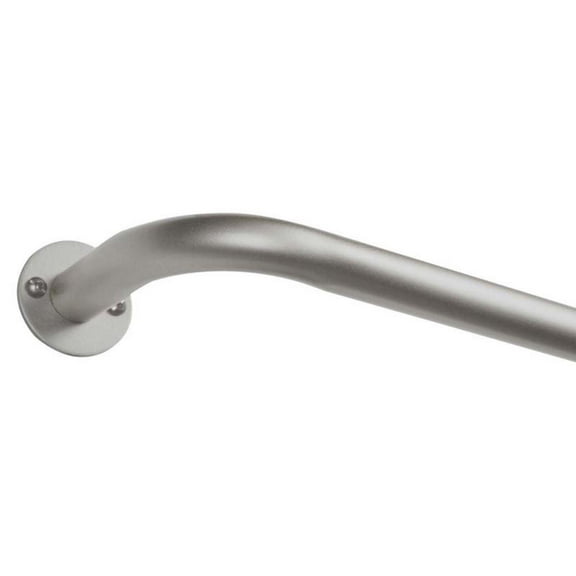 Exclusive Home Holden Wrap Around 1" Curtain Rod, Matte Silver, 52"-72"