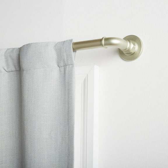 Exclusive Home Hyde Wrap Around Curtain Rod, Matte Silver, Adjustable 36"-72"