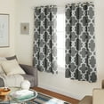 thumbnail image 1 of TOWN & COUNTRY EVERYDAY Ironwork Geo Trellis Sateen Indoor Curtains, Room Darkening Blackout, Grommet Top, Energy Efficient, 2-Pack Set, 52"x63", Black Pearl, 1 of 10