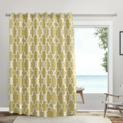 Exclusive Home Ironwork Sateen Woven Room Darkening Blackout Grommet Top Patio Curtain Panel, 108"x84", Sundress