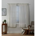 thumbnail image 1 of Exclusive Home Itaji Linen-Like Embellished Slub Sheer Rod Pocket Top Curtain Panel Pair, 54"x63", Linen, 1 of 10