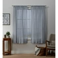 thumbnail image 1 of Exclusive Home Itaji Linen-Like Embellished Slub Sheer Rod Pocket Top Curtain Panel Pair, 54"x63", Melrose Blue, 1 of 6