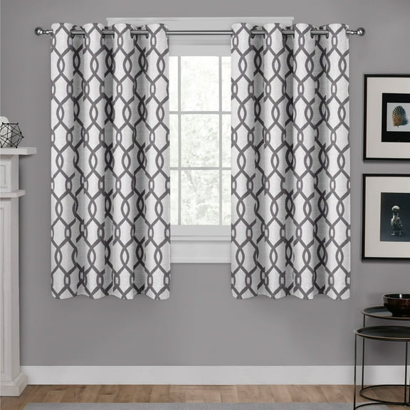 Exclusive Home Kochi Light Filtering Linen Blend Grommet Top Curtain Panel Pair, 54"x63", Black Pearl