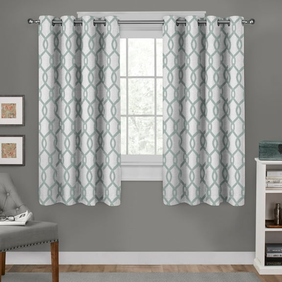 Exclusive Home Kochi Light Filtering Linen Blend Grommet Top Curtain Panel Pair, 54"x63", Seafoam