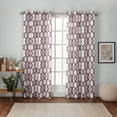 thumbnail image 1 of Exclusive Home Kochi Light Filtering Linen Blend Grommet Top Curtain Panel Pair, 54"x84", Burgundy, 1 of 7