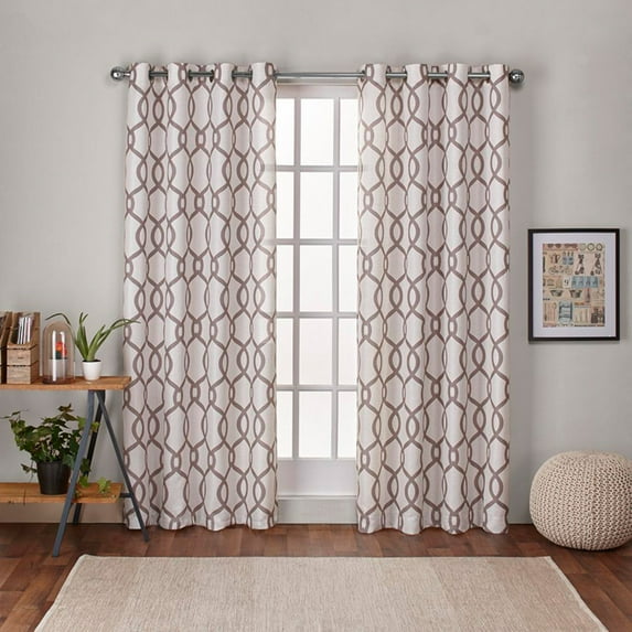 Exclusive Home Kochi Light Filtering Linen Blend Grommet Top Curtain Panel Pair, 54"x96", Natural