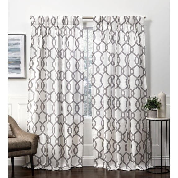 Exclusive Home Kochi Linen Blend Hidden Tab Top Curtain Panel Pair