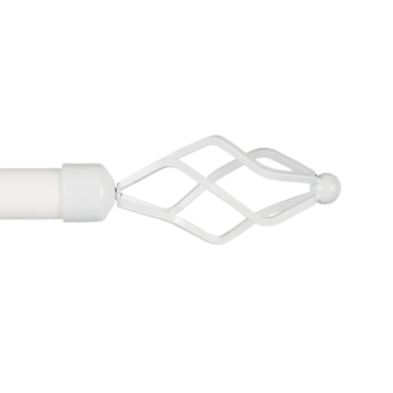 Exclusive Home Lancelot 1" Window Curtain Rod and Finial Set, Adjustable 66"-120", Off White