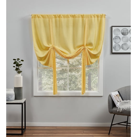 Exclusive Home Loha Indoor Light Filtering Rod Pocket Tie Up Roman Window Shades, 54"x63", Sunbath