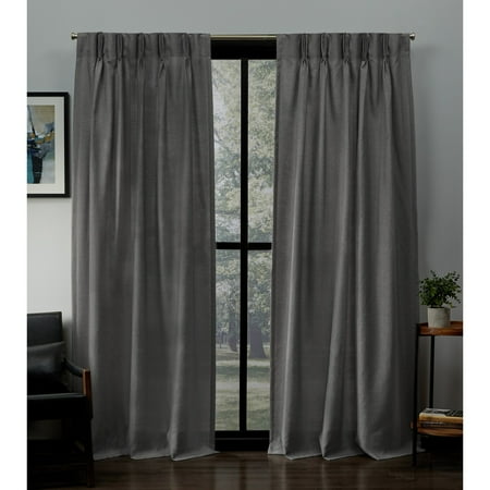 Exclusive Home Loha Light Filtering Pinch Pleat Curtain Panel Pair, 84" Length, Black Pearl price history and forecast - Exclusive Home EH8301-04 2-84P
