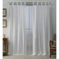 thumbnail image 1 of Exclusive Home Loha Linen Braided Tab Top Curtain Panel Pair, 54"x84", Winter White, 1 of 4